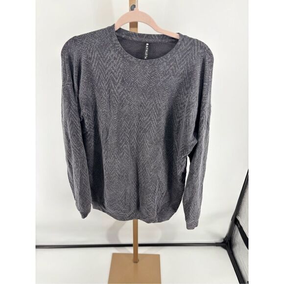 Athleta pullover women’s sweatshirt black gray size small Tall tencel blend - Picture 6 of 12